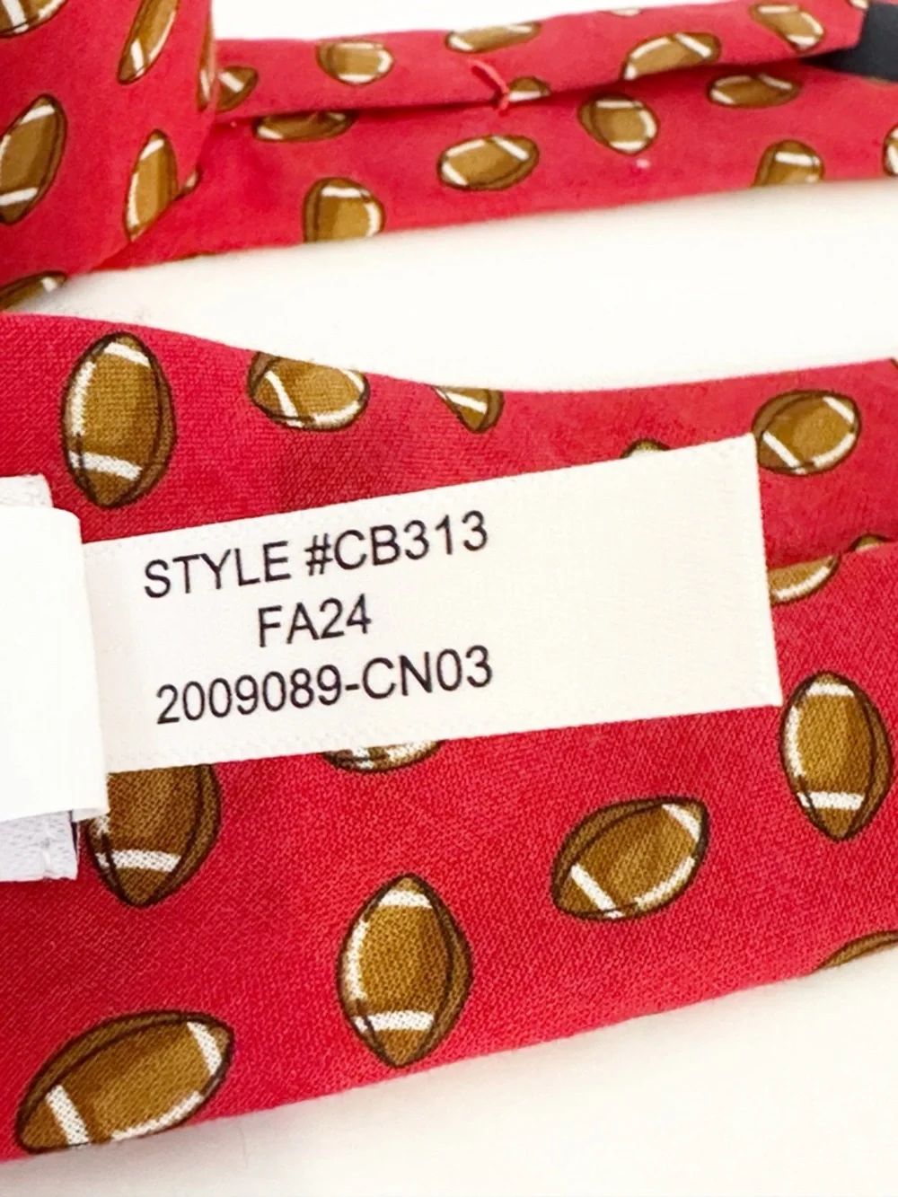 Crewcuts by J. Crew Boys Red Football Print Cotton Necktie - 42